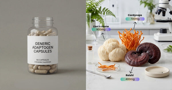 Happie Fungi Fusion functional mushroom drinks — Lion's Mane, Cordyceps, and Reishi