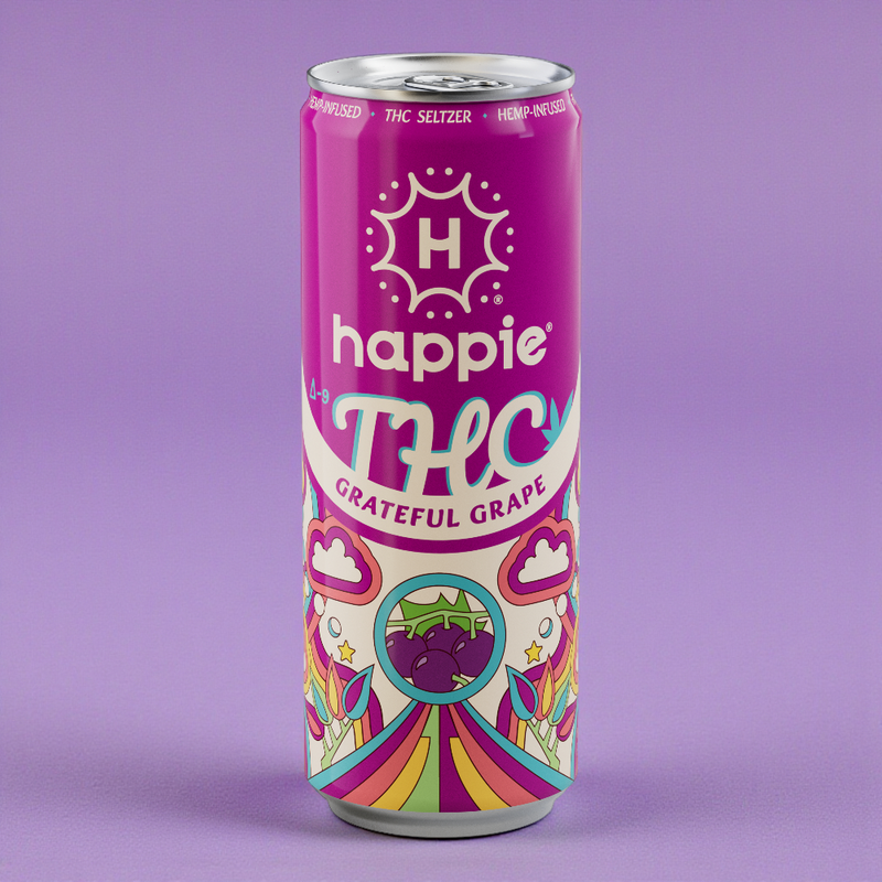 Grateful Grape | 10mg Delta-9 THC Seltzer | Happie®