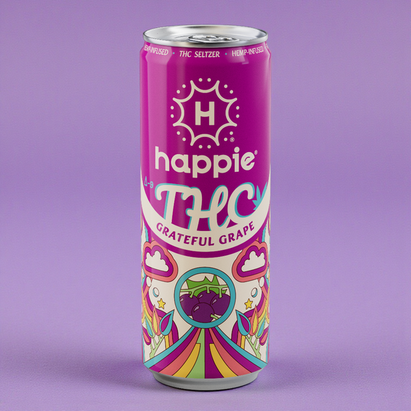 Grateful Grape | 10mg Delta-9 THC Seltzer | Happie® | Hemp-Derived