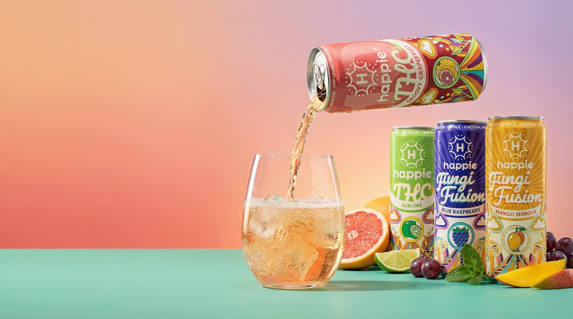 Happie® | Best THC Seltzers & Mushroom Drinks | Buy Online